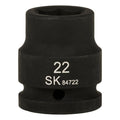 SK84722 - 3/4" Drive, 6 Point, Shallow, Metric Impact Socket, 22mm