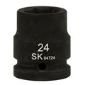 SK84724 - 3/4" Drive, 6 Point, Shallow, Metric Impact Socket, 24mm