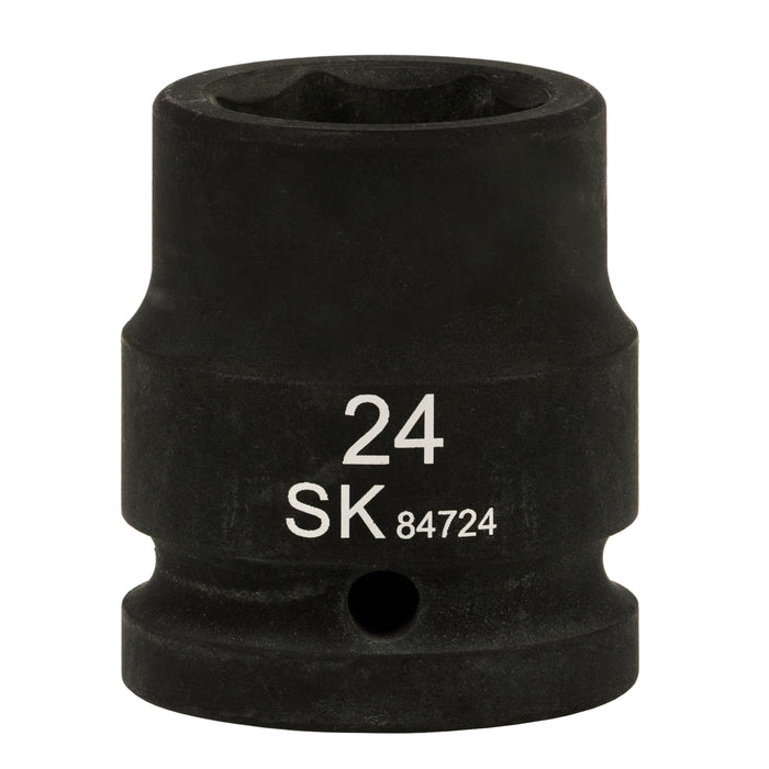 SK84724 - 3/4" Drive, 6 Point, Shallow, Metric Impact Socket, 24mm