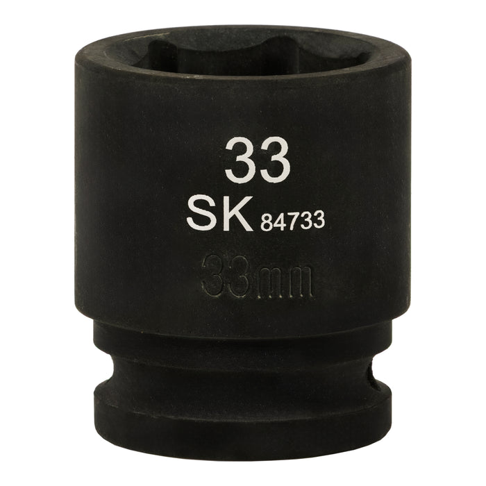 SK84733 - 3/4" Drive, 6 Point, Shallow, Metric Impact Socket, 33mm