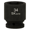 SK84734 - 3/4" Drive, 6 Point, Shallow, Metric Impact Socket, 34mm