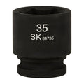 SK84735 - 3/4" Drive, 6 Point, Shallow, Metric Impact Socket, 35mm