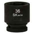 SK84736 - 3/4" Drive, 6 Point, Shallow, Metric Impact Socket, 36mm
