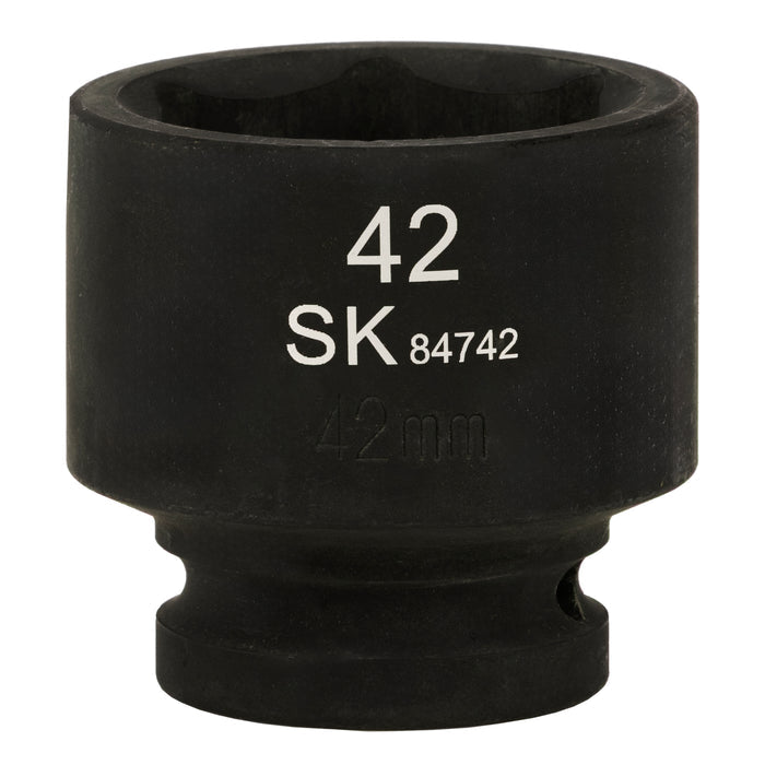 SK84742 - 3/4" Drive, 6 Point, Shallow, Metric Impact Socket, 42mm