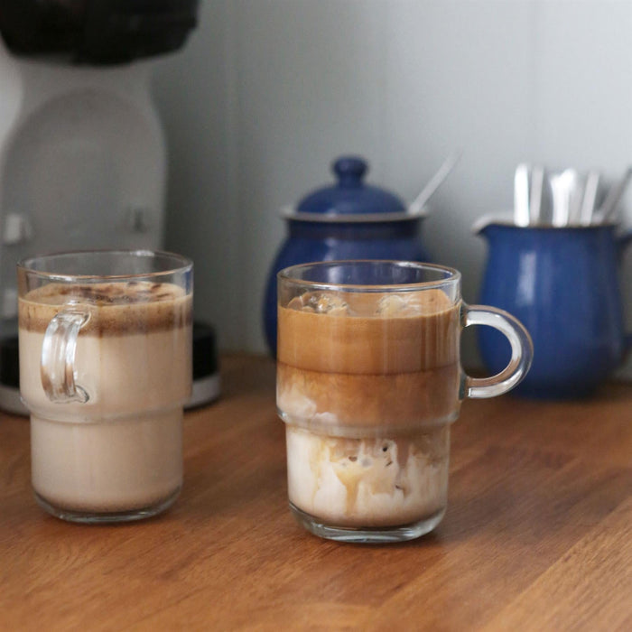 350ml Cozy Stacking Glass Coffee Cups - Pack of Six