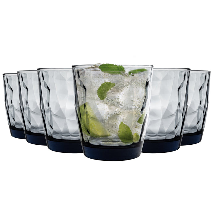 390ml Diamond Tumbler Glasses - Pack of Six