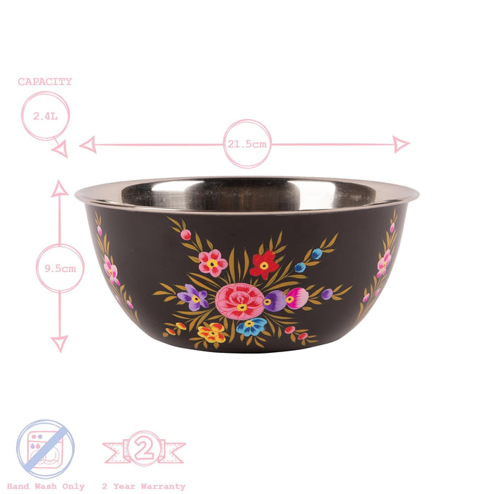 3pc Pansy Stainless Steel Picnic Bowl Set