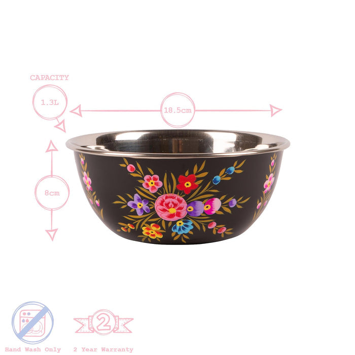 3pc Pansy Stainless Steel Picnic Bowl Set
