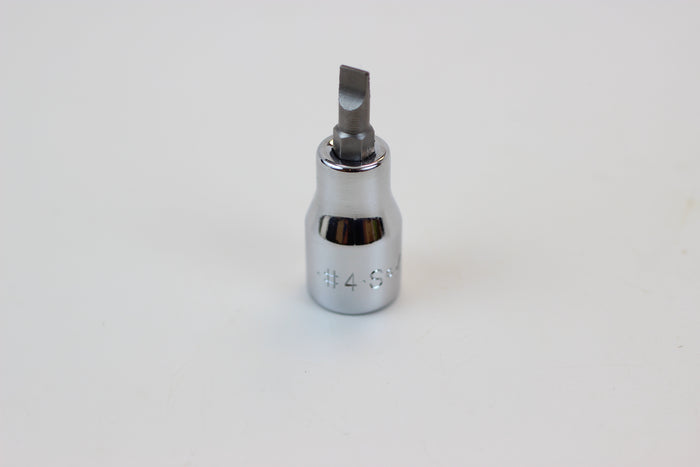 #4 3/8" Drive Slotted Screwdriver Chrome Bit Socket