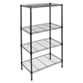 4 Shelf Black Adjustable Wire Shelving Unit