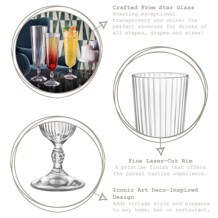 400ml America '20s Sling Cocktail Glasses - Pack of 6