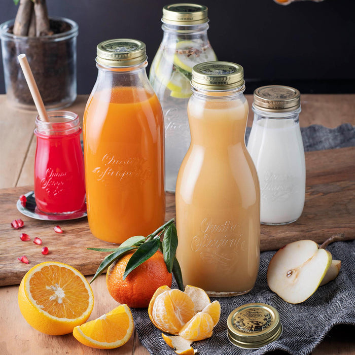 400ml Quattro Stagioni Glass Bottle with Screw Top Lid