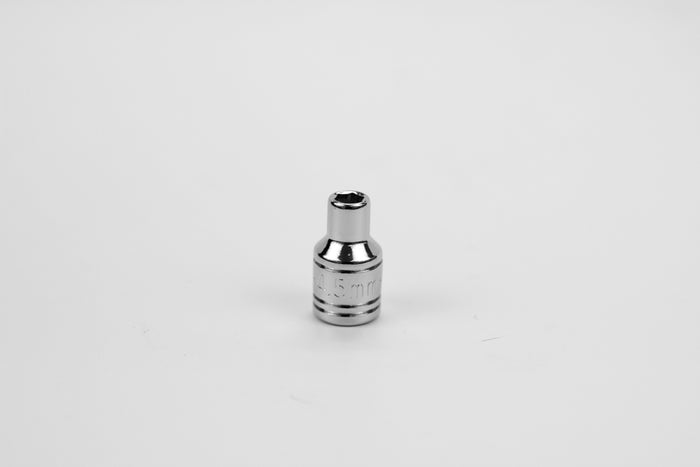 4.5 mm 1/4" Drive 6 Point Metric Standard Chrome Socket