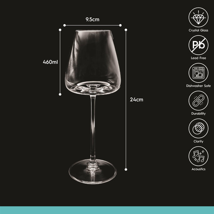 460ml Dulwich Crystal White Wine Glasses - Pack of 6