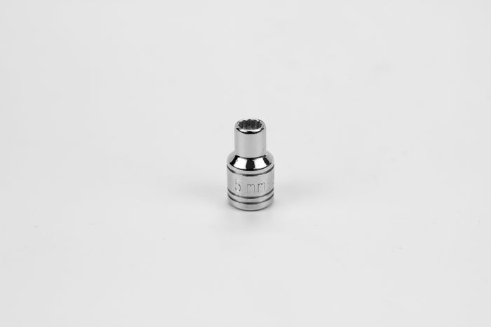 5 mm 1/4" Drive 12 Point Metric Standard Chrome Socket