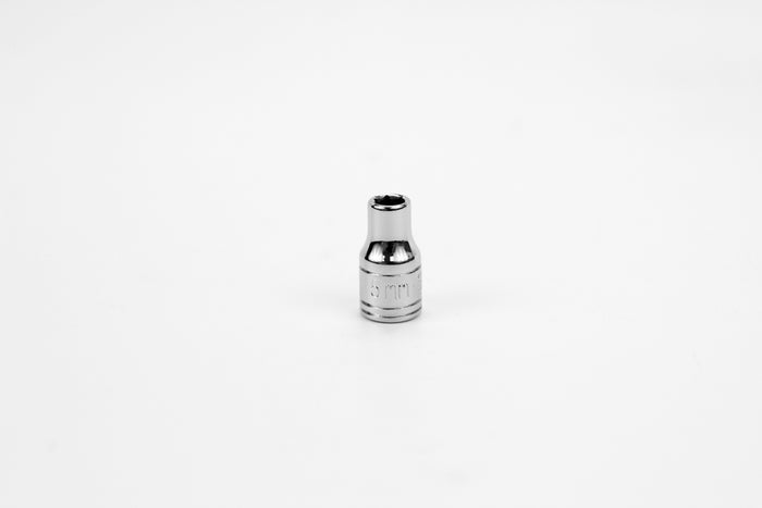 5 mm 1/4" Drive 6 Point Metric Standard Chrome Socket