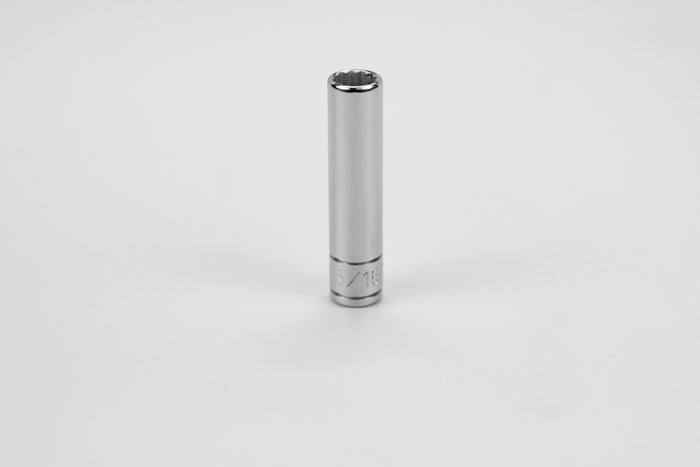 5/16" 1/4" Drive 12 Point Fractional Deep Chrome Socket