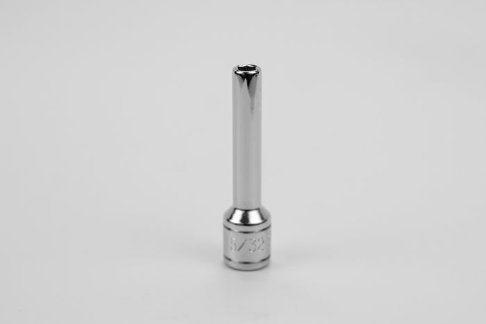 5/32" 1/4" Drive 6 Point Fractional Deep Chrome Socket