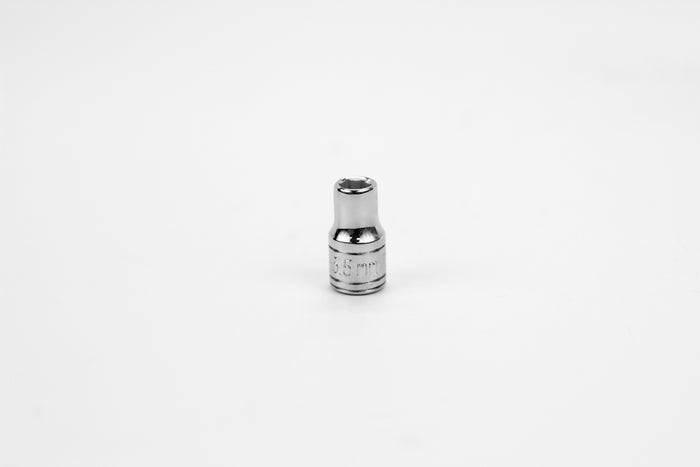 5.5 mm 1/4" Drive 6 Point Metric Standard Chrome Socket