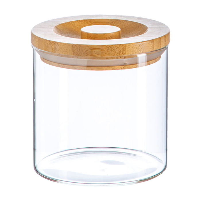 550ml Scandi Storage Jar with Carved Wooden Lid - By Argon Tableware