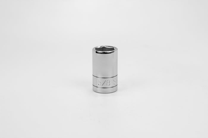 5/8" 1/2" Drive 6 Point Fractional Standard Chrome Socket