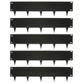 5pc Black Steel Lawn Edging Set - 5m x 16cm