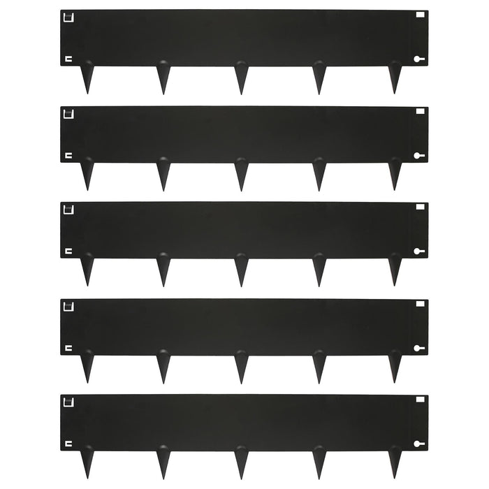5pc Black Steel Lawn Edging Set - 5m x 16cm