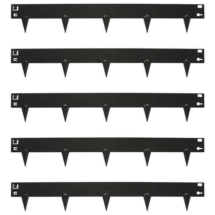 5pc Black Steel Lawn Edging Set - 5m x 8cm