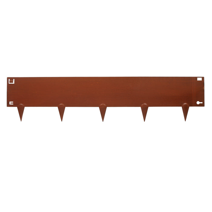 5pc Brown Steel Lawn Edging Set - 5m x 16cm