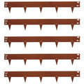 5pc Brown Steel Lawn Edging Set - 5m x 8cm