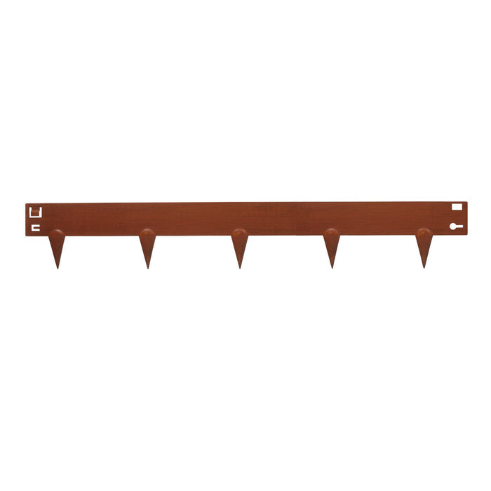 5pc Brown Steel Lawn Edging Set - 5m x 8cm