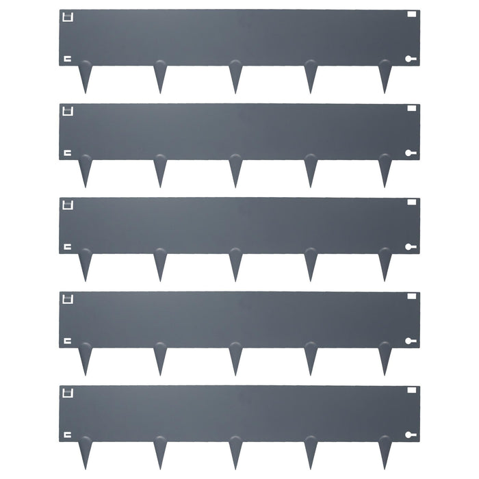 5pc Grey Steel Lawn Edging Set - 5m x 16cm