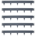 5pc Grey Steel Lawn Edging Set - 5m x 8cm