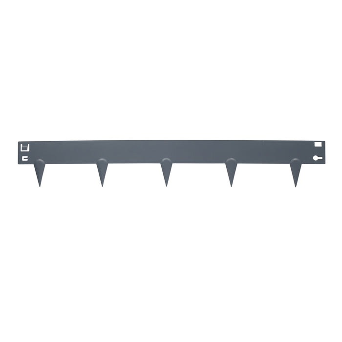 5pc Grey Steel Lawn Edging Set - 5m x 8cm