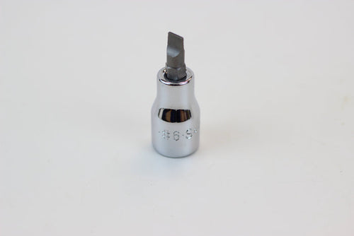 #6 3/8" Drive Slotted Screwdriver Chrome Bit Socket