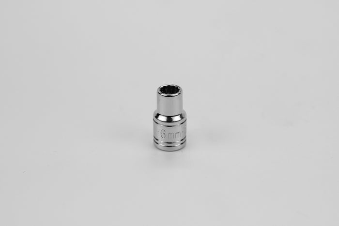 6 mm 1/4" Drive 12 Point Metric Standard Chrome Socket