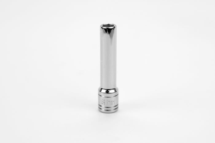 6 mm 1/4" Drive 6 Point Metric Deep Chrome Socket
