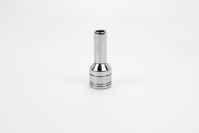 6 mm 3/8" Drive 6 Point Metric Deep Chome Socket