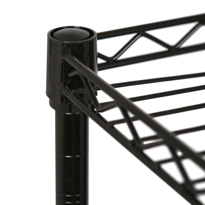 6 Shelf Black Adjustable Wire Shelving Unit