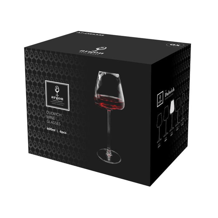 600ml Dulwich Crystal Red Wine Glasses - Pack of 6