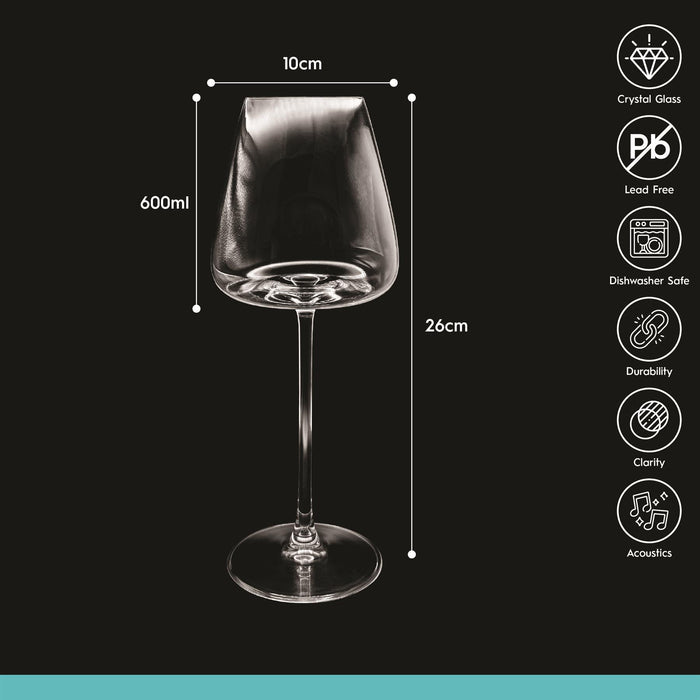 600ml Dulwich Crystal Rosé Wine Glasses - Pack of 6