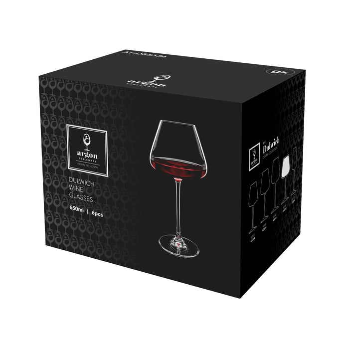 650ml Dulwich Crystal Red Wine Glasses - Pack of 6