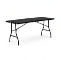 6ft (180cm) Black Rectangle Plastic Folding Trestle Table