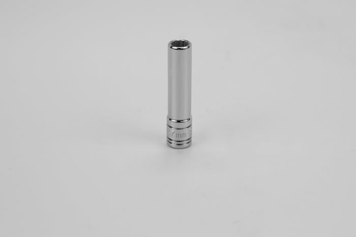 7 mm 1/4" Drive 12 Point Metric Deep Chrome Socket