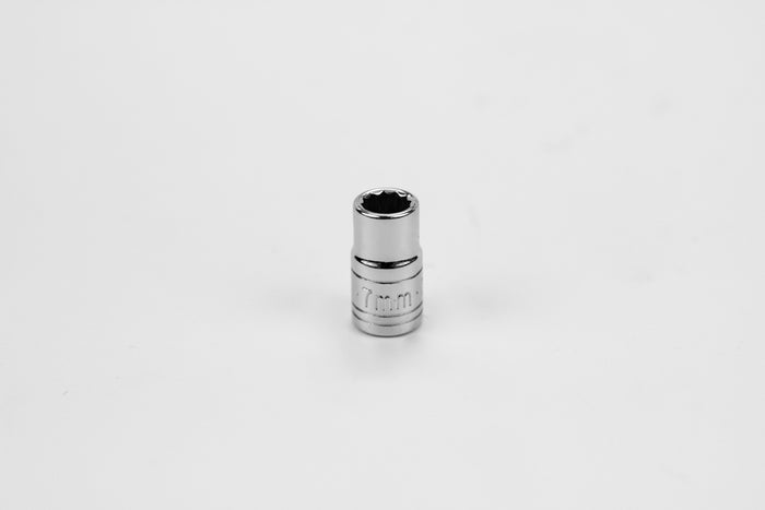 7 mm 1/4" Drive 12 Point Metric Standard Chrome Socket