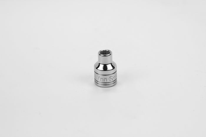 7 mm 3/8" Drive 12 Point Metric Standard Chrome Socket