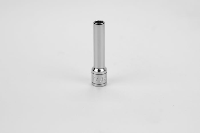 7/32" 1/4" Drive 12 Point Fractional Deep Chrome Socket