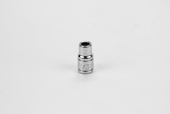 7/32" 1/4" Drive 12 Point Fractional Standard Chrome Socket