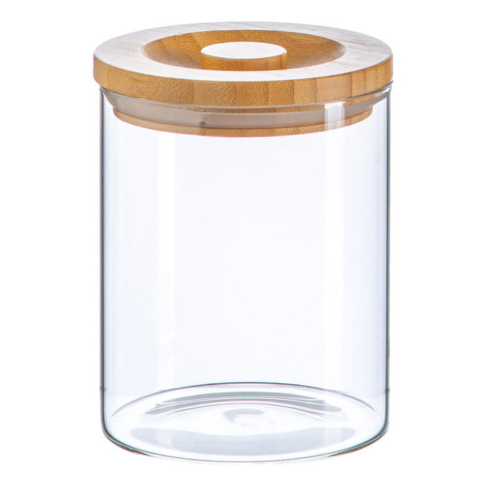 750ml Scandi Storage Jar with Carved Wooden Lid - By Argon Tableware