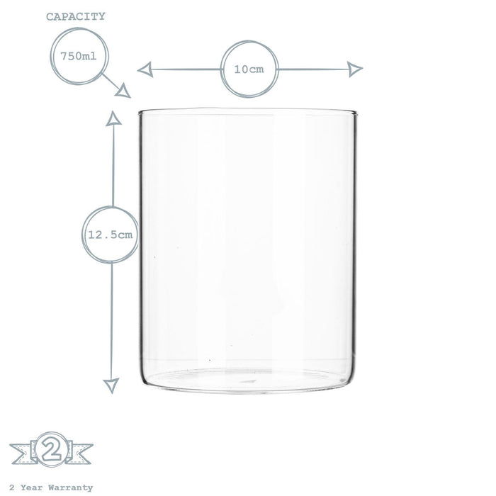750ml Scandi Storage Jar with Carved Wooden Lid